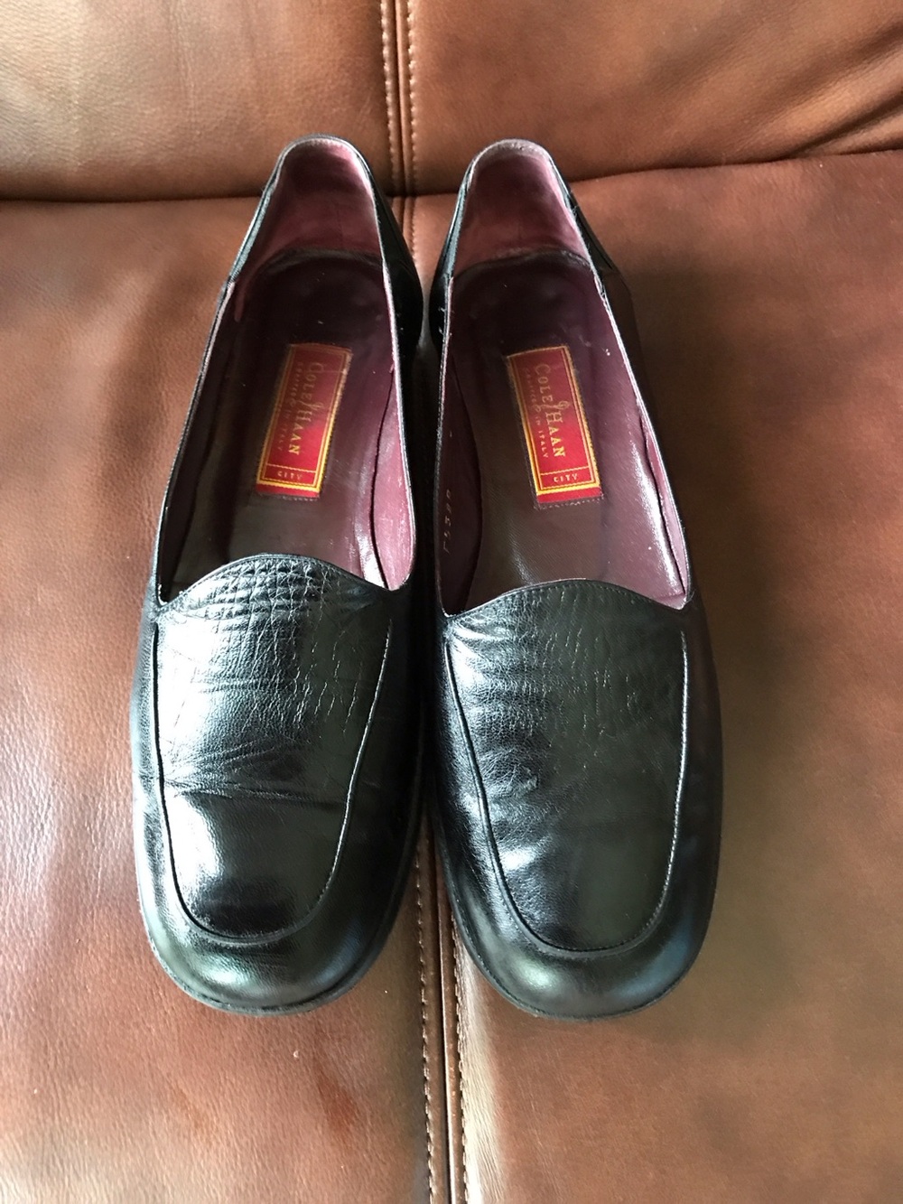 Cole Haan Black Leather Women's Slip-On Loafers